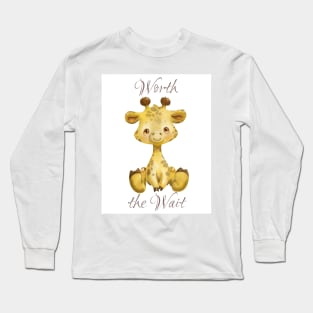 Worth the Wait Baby Giraffe Long Sleeve T-Shirt